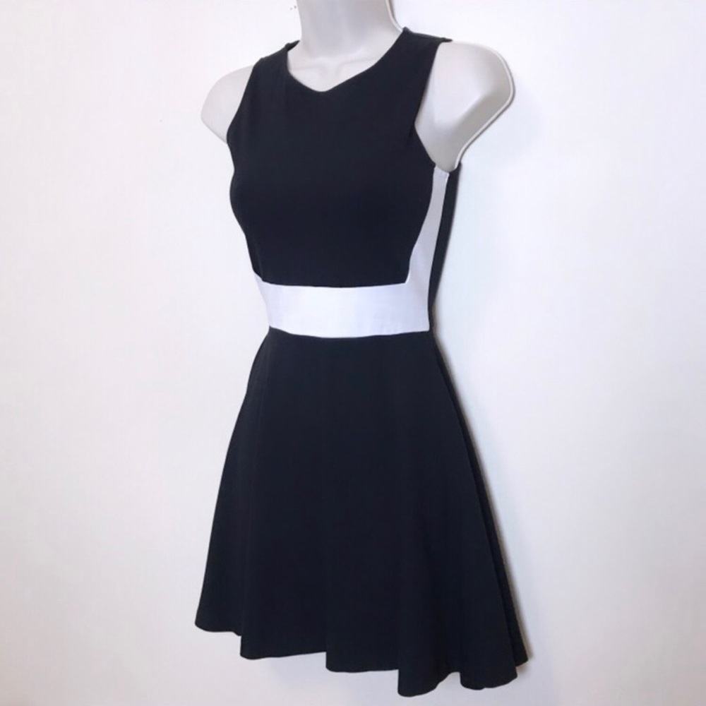 BAR III - Black and White Sleeveless Skater Mini Dress size XS